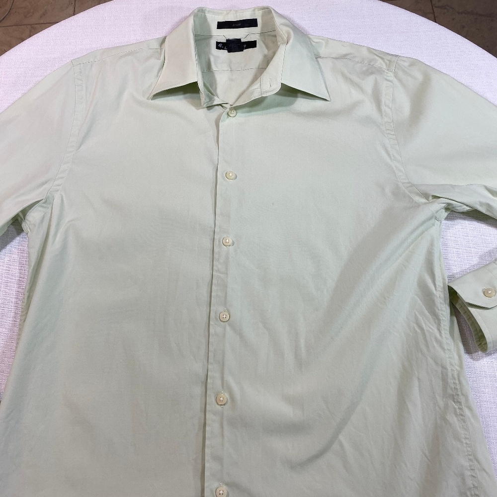 Express Men's Button Down Light Green Shirt Large